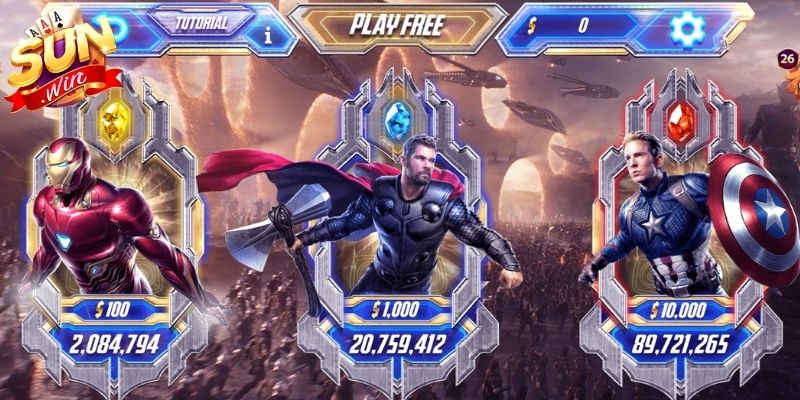 Avenger Sunwin – Game Siêu Anh Hùng Hấp Dẫn, Dễ Chơi 2 Hình ảnh nhân vật gắn liền với cơ chế thưởng trong game
