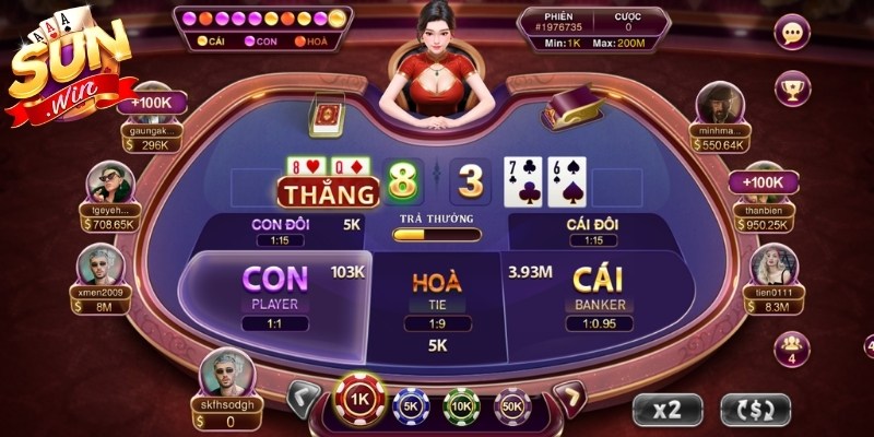 Giới thiệu chi tiết tựa game Baccarat Kim Tài Sunwin